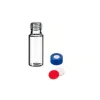 Kit flacon transparent ND9 2 ml + bouchon bleu PP et septum thermo soudé silicone/ PTFE pré-percéx 100