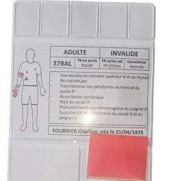 Kit supplémentaire fiche patient balistique pour kit de formation Triasim - lot de 50