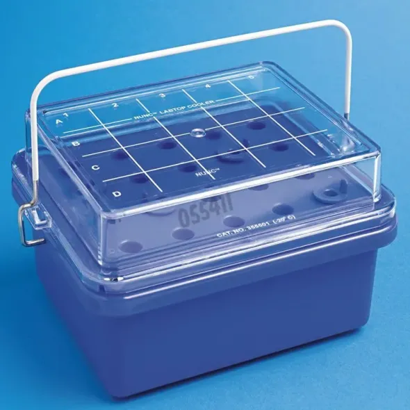 Labtop cooler PC bleu pour 20 cryotubes ou microtubes -15° 2 heures NUNC