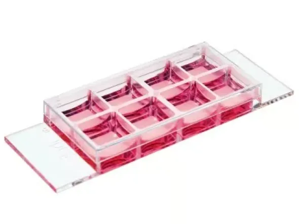 Lame 8 puits Poly-L-Lysine stérile x 15