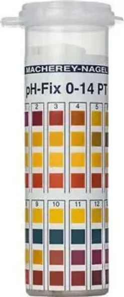 Languette indicatrice pH-Fix pH 0-14, boîte ronde avec couvercle à clipser de 100 Languette 6 x 85 mm