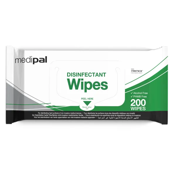 Lingettes détergentes désinfectantes Medipal - 6 sachets de 200 lingettes