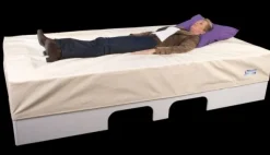 Lit à eau musical/vibrant 180 x 240 x 25 cm - Pack complet inclus housse. matelas et socle musical