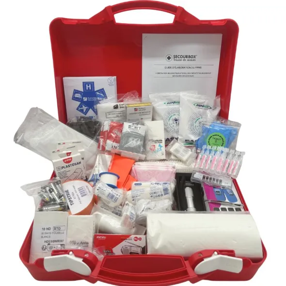 Mallette de secours rigide équipée - PPMS - 50 personnes - rouge