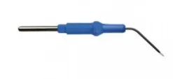 Micro-électrode aiguille isolée coudée avec tige fil tungstène - tige Ø 2,4 mm - l. totale 68 mm