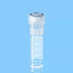 Microtube 2 ml cônique à jupe PP aplat blanc bouchon à visser stérile x 1000
