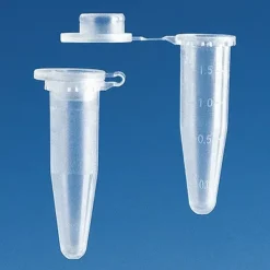 Microtube à usage unique pp 1,5 ml incolore capuchon de sécurité x 1000