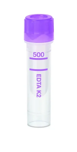 Microvette 500 EDTA K2 500 µl fond rond bouchon mauve x 1000