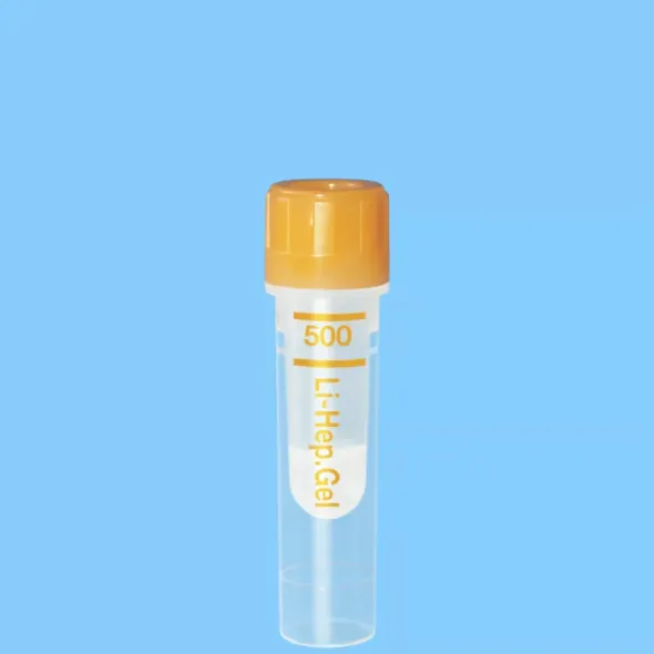 Microvette 500 héparine lithium-Gel 500 µl fond rond bouchon orange x 1000