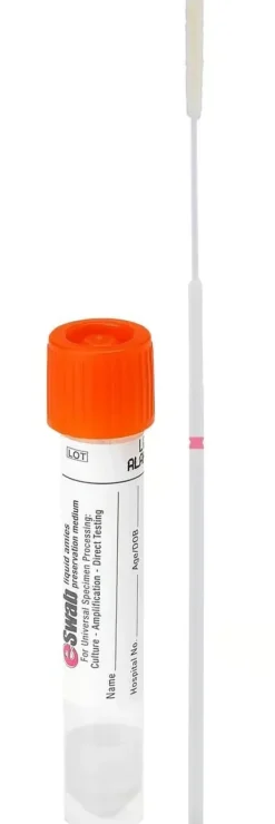 Milieu eSwab liquide 1ml + 1 écouvillon floqué embout urétral stérile orange en tube 13x80 mm x 50