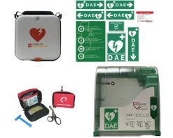 Pack EXT Alerte Max : Défibrillateur Ent Auto DEA LIFEPAK CR2, boîtier AIVIA 200 alarme, kits signalétique et secours