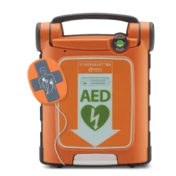 Pack extérieur : DEA PowerHeart G5, armoire Aivia 200 (avec alarme), kit de premiers secours, signalétiques