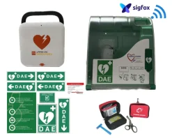 Pack INT Supervisé Connecté : Défibrillateur DEA LIFEPAK CR2 , boîtier Aivia 100W sans alarme, kits signalétique/secours