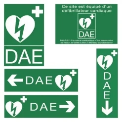 Pack signalétique DAE, 5 pancartes, à visser [distribué par AVF Biomedical]