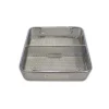 Panier de lavage - maille 4,5 x 4,5 et tôle - 2 compartiments - 240 x 150 x 70 mm