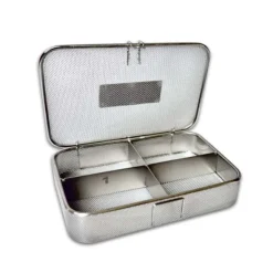 Panier de lavage - maille 1 x 1 et tôle - 4 compartiments - 220 x 150 x 50 mm