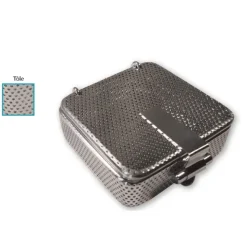 Panier de lavage - tôle microperforée - 60 x 60 x 20 mm