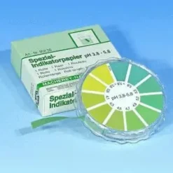 Papier indicateur spécial pH 3,8-5,8, rouleau de 5 m x 7 mm, quantité de commande minimum 5 pièces