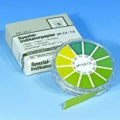 Papier indicateur spécial pH 4,0-7,0, rouleau de 5 m x 7 mm, quantité de commande minimum 5 pièces