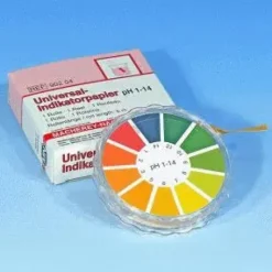 Papier indicateur universel pH 1-14, rouleau de 5 m x 7 mm, quantité de commande minimum 5 pièces