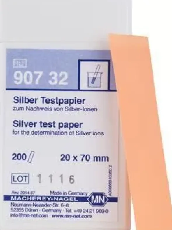 Papier test Argent, Languette 20 x 70 mm pour 200 déterminations