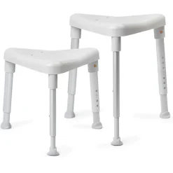 Petit tabouret douche triangulaire Edge - pour enfants ou personne de petite taille - poids limite 130 kg - gris