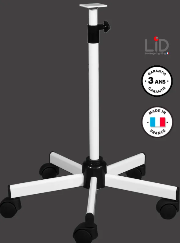 Pied roulant téléscopique 60/100 cm pour lampes LID x 1