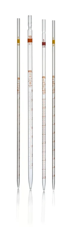 Pipette graduée en verre Type 2 zéro à la pointe classe AS 2 ml x 2