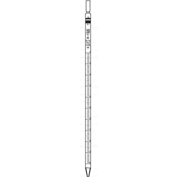 Pipette graduée 2 traits classe AS 5 ml sub. 0,1