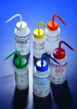 Pissette col large PEBD 500 ml éthanol bouchon orange multilingue x 5