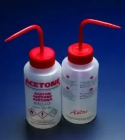 Pissette de sécurité anti-goutte PEBD 500 ml acétone bouchon rouge multilingue x 5