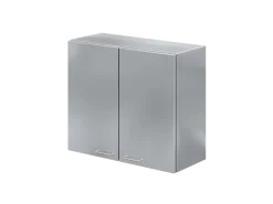 Placard mural - 2 portes- en inox 900 mm - dimensions: l.900 x p. 380 x h. 770 mm - hors montage