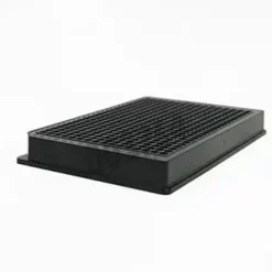 Plaque 384 flange noir cl pl tc couv stérile x 100