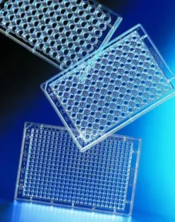 Plaque HTS Trans puits 96 puits Membrane PET 1,0 µm avec 2 couvercles et plaques réservoir stérile emb indiv x 5