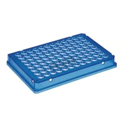 Plaque PCR 96 puits twin tec microbiologie jupée bleu x 10