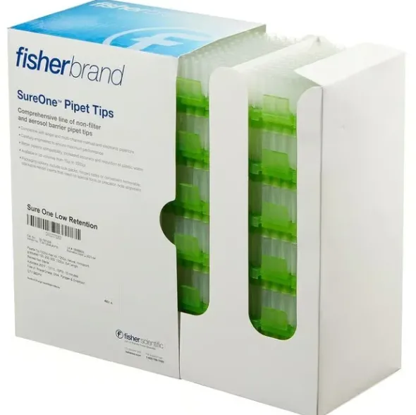 Pointe fisherbrand sureone low retention 100-1250 µl, cristal, non stérile, vrac x 1000