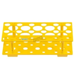 Portoir jaune pour 10 tubes 50 ml ou 18 tubes 15 ml