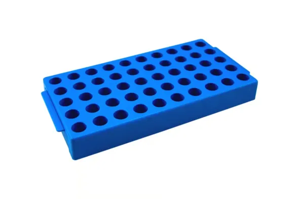 Portoir pour tubes cryogéniques lock-rack 50 emplacements bleu x 4