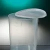 Pot conique 1 l PP naturel gradué hauteur 130 mm Ø 105 mm cape rentrante coiffante naturel x 250