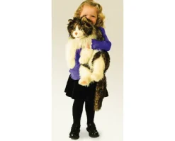Poupée-peluche chat tricolore - 71 cm