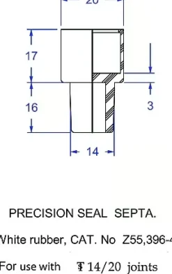 Precision sealr rubber septa 14/20 joints x 100