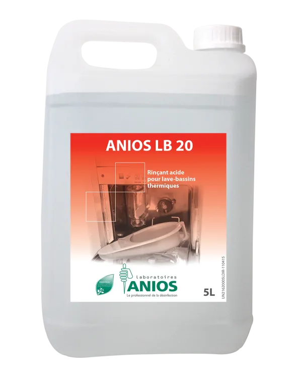 Produit de rinçage pour lave-bassin Anios LB 20 - 4 bidons de 5L-