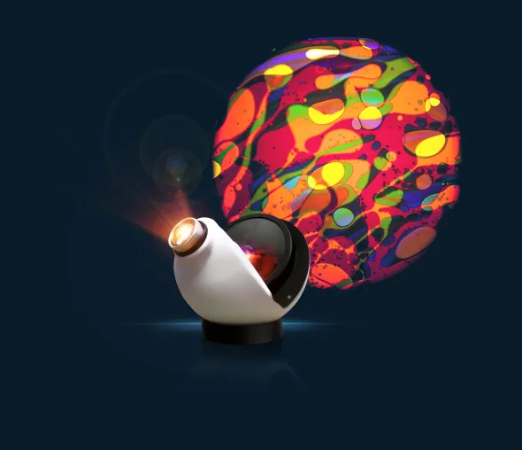 Projecteur Aura + disque liquide multi-couleurs