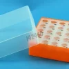 Rack cryo orange pour tube EPPENDORF 5 ml - 5 x 5 emplacements h 67 mm PP