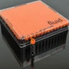 Rack Cryo RackBlack 14 x 14 PC Cryo Rack with Clear Lid, Laser-Etched 1D linear barcode and 2D Rack ID x 10