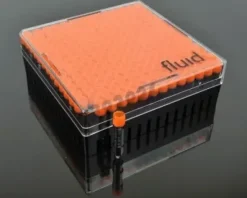 Rack Cryo RackBlack 14 x 14 PC Cryo Rack with Clear Lid, Laser-Etched 1D linear barcode and 2D Rack ID x 10