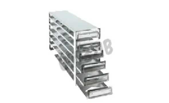Rack inox -80°C armoire, pour cryoboites de 2ml, ouverture frontale max 52mm