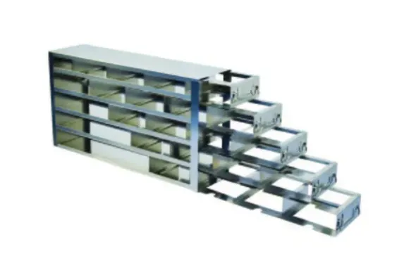Rack inox 5 tiroirs 20 boites 51 mm 559 x 300 x 140