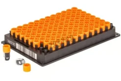 Rack LowBase Rack-96 with profil bas LidLock,0,3 ml Tubes with External bouchon à viss x 10