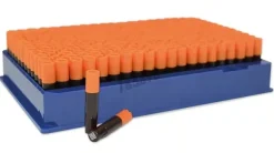 Rack vide 240 Tubes Rack with Locking Lid, 1D linear barcode and 2D rack ID x 10